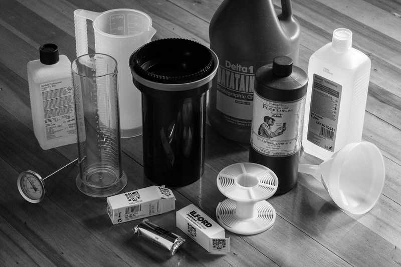 Black and white film equipment and chemicals