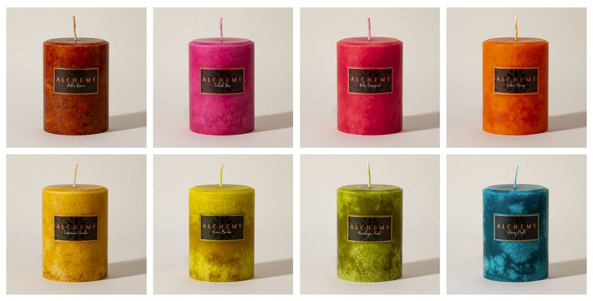 Composite image of Alchemy Candles Spring 2020 collection